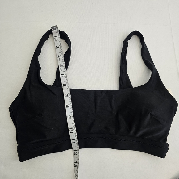NWT Aerie Banded Wide Strap Scoop Bikini Swim Top Black Size Large - Picture 9 of 11
